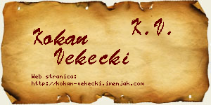 Kokan Vekecki vizit kartica